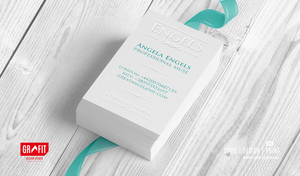 Дизайн особистих візиток з тисненням Engels