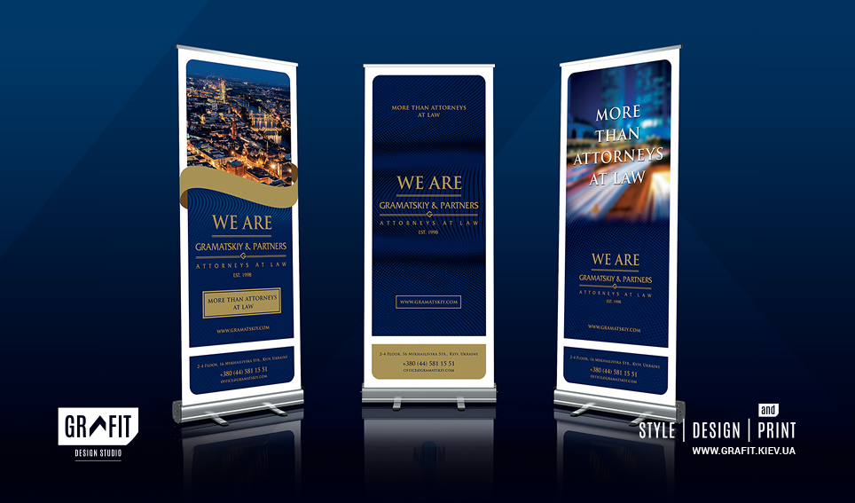 Дизайн роллапа Roll Up юридичної компанії Gramatskiy & Partners
