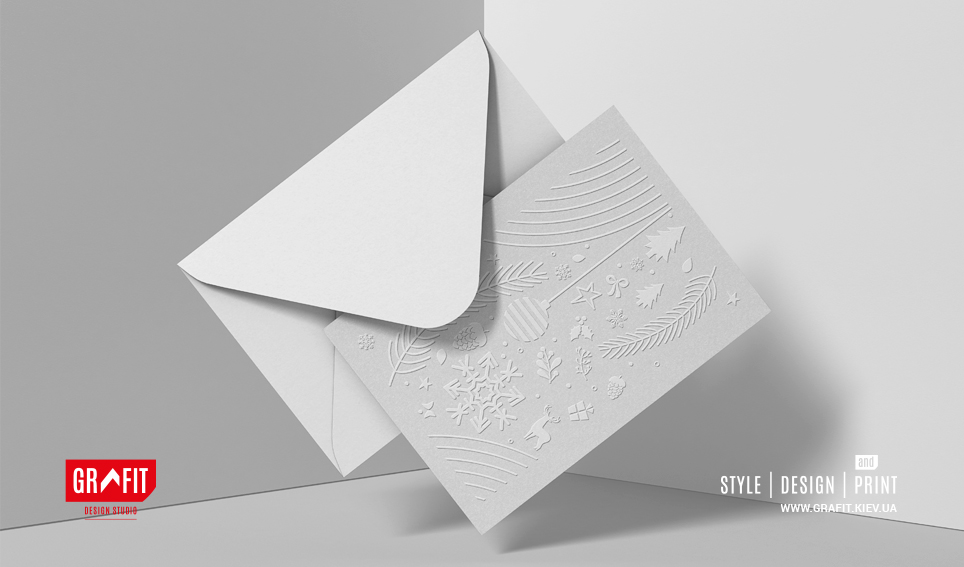 Дизайн новорічних листівок із тисненням для приватного клієнта