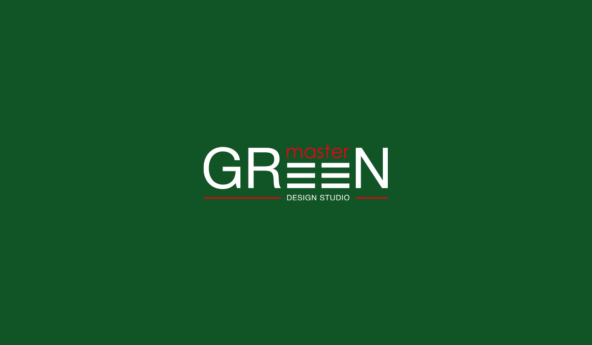 Разработка логотипа студии ландшафтного дизайна - зеленый фон