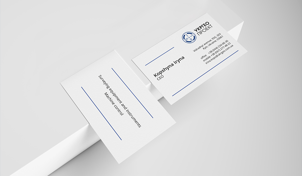 Создание логотипа геодезической компании - дизайн визиток